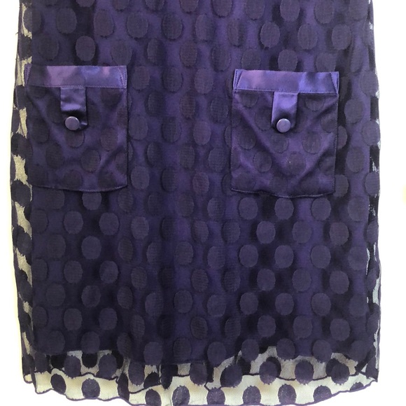 En Focus Purple Polka Dot Dress-Size 8 - Picture 5 of 8
